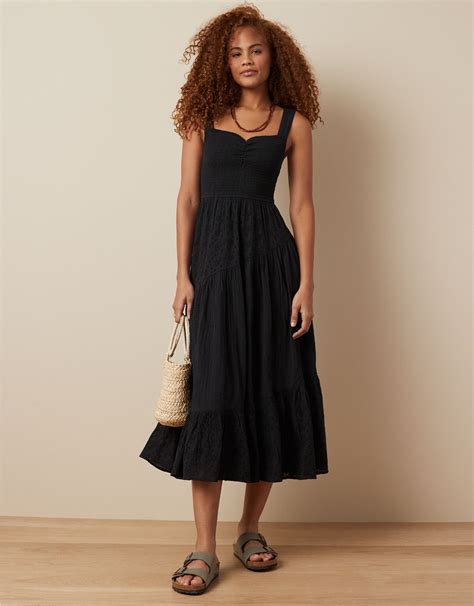 ae asymmetrical tiered midi dress